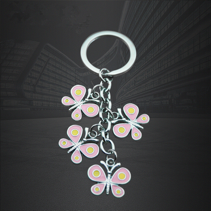 Предоставление Брелок в виде бабочки Индивидуальные украшения из цепочки для ключей из цинкового сплава для мужских или женских сумок